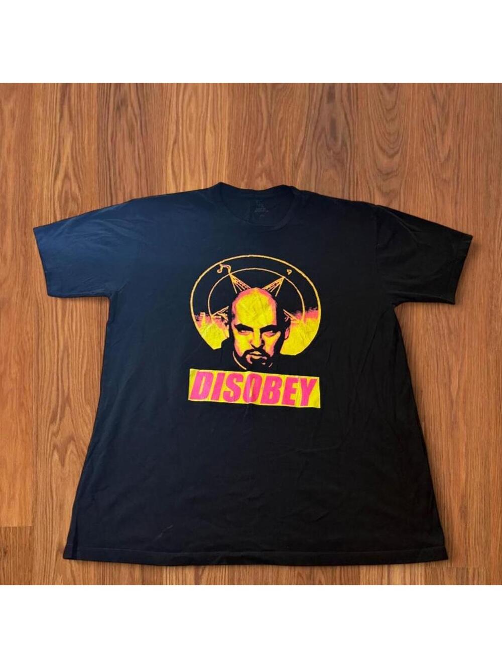 Lethal Amounts Disobey Satanic Graphic T Shirt Mens XL Black Horns
